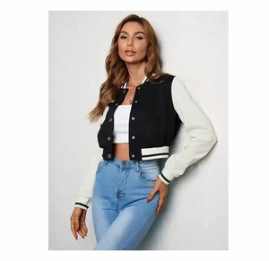OEM Manufacturer Chenille Embroidery Leather <b>Sleeve</b> Baseball <b>Jackets</b> Wholesales Ladies Fashion Letterman Varsity <b>Jacket</b> - Product Image 6