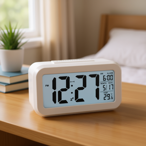 Reloj Despertador Multifunción Blanco JUSTAMINUTE con Función de Repetición JD9519B, Relojes de Escritorio y Mesa Lowell - Product Image 3