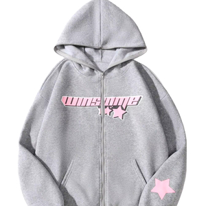 Sudaderas con Capucha Extra Grandes de Invierno con Cierre de Cremallera y Estampado Personalizado, 100% Algodón Grueso - Servicio OEM - Product Image 1