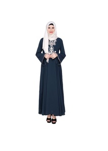 Flare Dubaï Style Lin Modeste Abaya Moderne Causal Turquie Style Abaya avant Ouvert Abaya Musulman Modeste Robe Chaude - Product Image 3
