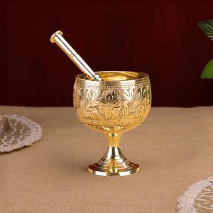 Mortero y mortero vintage de latón de alta calidad utilizado en la cocina, calidad premium, precio razonable, mortero y mortero Imam Dasta de latón - Product Image 2