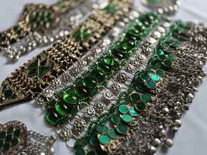 Unique Afghani Silver <b>Jewelry</b> <b>Set</b> - Handmade Afghani <b>Bridal</b> Kundan <b>Jewelry</b> <b>Set</b> Kundan <b>Set</b> in Affordable Price - Product Image 4