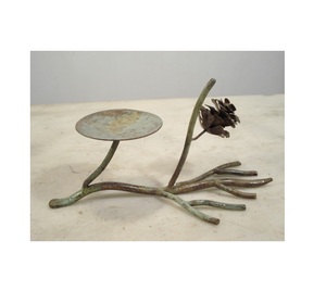 Aluminium Brances Bird <b>Pinecone</b> Candle Holder - Product Image 2