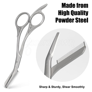 Custom Logo Eyelash Trimming <b>Scissors</b> <b>With</b> <b>Comb</b> For Lash Technicians And Makeup Artists - Product Image 3