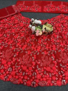 Lehenga Choli élégant et doux à motif papillon, broderie indienne et pakistanaise tendance, travail de paillettes, toile de cancan, patta pour l'été - Product Image 4