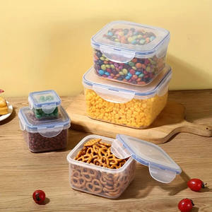 Rectangular Hermetic Food <b>Storage</b> <b>Containers</b> With Clip-On Lids, <b>Stackable</b> Design For Freshness Preservation, Minimalist Style, M - Product Image 4