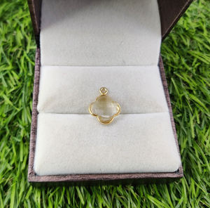 จี้หินซิทรินธรรมชาติชุบทองเครื่องประดับแฟชั่นรูปใบโคลเวอร์สำหรับทำอุปกรณ์ - Product Image 5