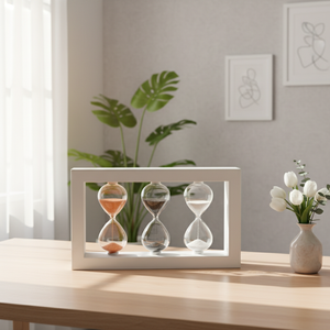 Ensemble de 3 sabliers en verre et bois 8100269, design nordique, capacité de 15 ml, portables et durables pour le chronométrage du thé, vente en gros pratique - Product Image 4