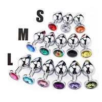 Jeweled Metal elmas Anal popo fiş Set paslanmaz çelik fişler acemi S M L