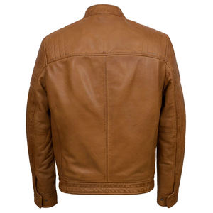 Stylish <b>Waterproof</b> Genuine Leather Winter <b>Jacket</b> Men Breathable Motorbike Canvas Stand Collar Front Hooded Windproof Custom - Product Image 4