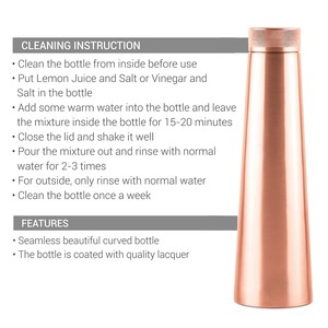 Venta caliente botella de agua de cobre de estilo deportivo único con diseño liso a precio asequible del vendedor indio - Product Image 2