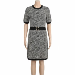 Vestido Casual de Punto de Manga Corta, Tejido de Algodón Suave y Elástico, Ligero y Cómodo para Uso Diario, Ropa de Verano y Primavera para Mujer - Product Image 1