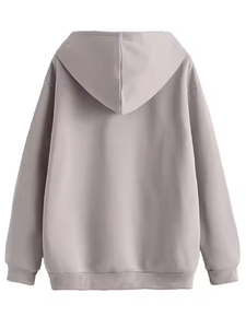 Sweat à capuche vintage pour homme, doublé polaire, 355 g, coupe classique, délavé, hiver, unisexe, uni, décontracté, col à capuche - Product Image 2