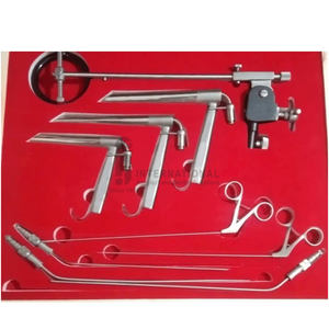 Ensemble de laryngoscopie rigide directe en acier inoxydable allemand, laryngoscope à fibre optique ORL, instruments chirurgicaux manuels réutilisables - Product Image 4