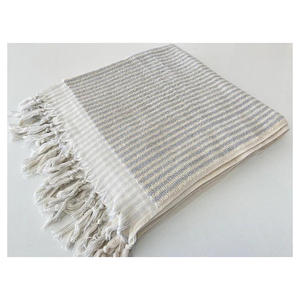 Serviette de bain Hammam Peshtemal turque tissée à la main 100% coton 90x180cm 900gr Motif rayé Techniques d'impression Multi-usages - Product Image 5