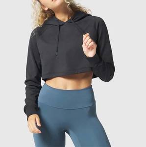 เสื้อฮู้ดกันหนาวแขนยาวผ้าฟลีซผ้าฝ้าย100% สำหรับผู้หญิงเสื้อครอปแห้งเร็วพิมพ์ลายออกแบบได้ตามต้องการ - Product Image 5