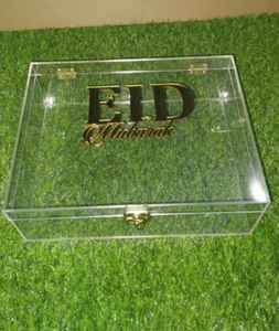 Caja de Regalo de Acrílico Hecha a Mano con Motivo Árabe para Chocolate y Dátiles Premium para Eid Ramadán - Product Image 1