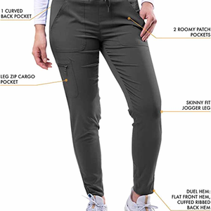 Conjunto de uniforme de enfermera para mujer, traje de uniforme de enfermera, Top elástico y pantalones con múltiples bolsillos para enfermera, ropa de trabajo de médico, Suite de fregado - Product Image 4