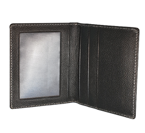 Portefeuille d'affaires avec logo personnalisé Porte-cartes en cuir marron avec logo en relief pour cartes de crédit - Product Image 2