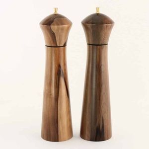 Moulins à sel et à poivre en bois à poignée ergonomique et à corps incurvé Moulins à sel et à poivre en métal élégants pour les repas fonctionnels et pour l'exportation - Product Image 6