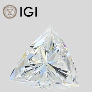 Diamant de laboratoire trillion 1 carat E VVS2, certifié IGI, taille trillion - Product Image 1