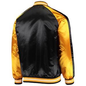 Veste Letterman brodée en satin OEM, conception personnalisée à bas quantité minimale de commande, marque privée disponible - Product Image 4