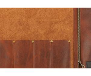 LKR-0027มีดม้วนหนังวัวแท้สำหรับเชฟหนังวัวสีน้ำตาลใช้เดินทางเป็นมิตรกำหนดได้เอง - Product Image 1