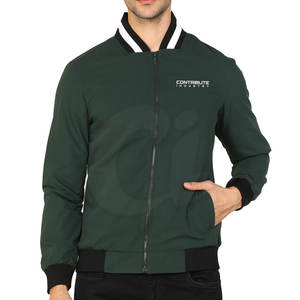Blouson bombardier homme à fermeture éclair de couleur unie blouson bombardier léger de qualité supérieure veste d'hiver - Product Image 1