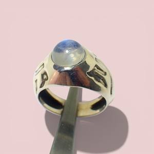 แหวนเงินแท้ 925 สไตล์วินเทจ ลายชาติพันธุ์ ประดับด้วยมูนสโตนสีรุ้งธรรมชาติ เพชร และไข่มุก สำหรับงานหมั้น ขายดี - Product Image 2