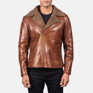 Low MOQ High Quality <b>Jacket</b> <b>Leather</b> 100% <b>Genuine</b> <b>Leather</b> <b>Jacket</b> Custom Fashion Men <b>Leather</b> <b>Jackets</b> - Product Image 2