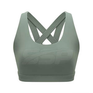 Sujetador deportivo para mujer con estampado de logotipo personalizado de último diseño, Sujetador deportivo hecho de LICRA para mujer a la venta - Product Image 1