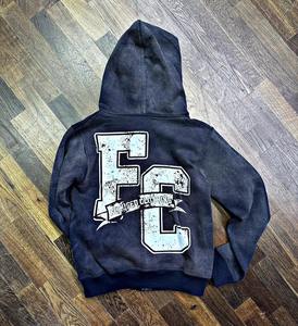 Étiquette personnalisée bonne vente 100% coton fermeture éclair à capuche coton mélangé surdimensionné fermeture éclair hommes recadrée Boxy à capuche impression personnalisée - Product Image 5