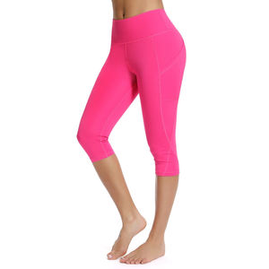 <b>Capri</b> Solid Yoga <b>Leggings</b> for Women | High Waist Breathable Eco-Friendly Tummy Control Gym & Fitness Sportswear - Product Image 3