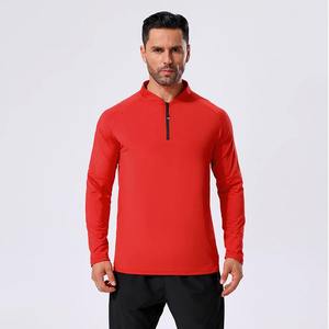 Vente en gros de pull-over à quart de fermeture éclair chemises de golf vierges à manches longues pour entraînement sportif vêtements de gymnastique chemises à fermeture éclair d'entraînement pour hommes - Product Image 5