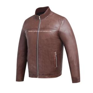 High Street 100% Genuine Sheep Leather Winter Jacket Sherpa Lining Breathable <b>Viscos</b> Zipper Closure Stand Collar Manufacturer - Product Image 1