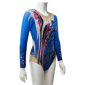 Justaucorps de gymnastique à manches longues en polyester respirant de haute qualité pour adultes, vêtements de danse pour l'entraînement, vente en gros - Product Image 3