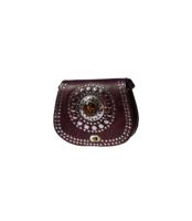 Vintage Boho Berber Fas Çantası Hakiki Deri Yarım Ay Eko Dostu Yeşil Kaplama Yumuşak Ayarlanabilir Kadın Omuz Askısı