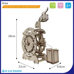 DIY घुमाव यांत्रिक घड़ी भाप खिलौना