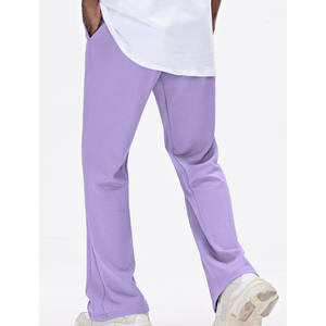 กางเกงวอร์มผ้าฟลีซสำหรับผู้ชาย, กางเกงวิ่งจ๊อกกิ้งผ้าคอตตอนย้อมสีเรียบป้องกันรอยยับกางเกงของผู้ชายสีพื้น - Product Image 6