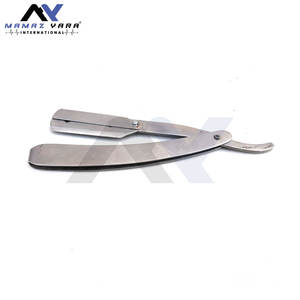 Navajas de Afeitar de Acero Inoxidable Plateadas con Bloqueo Giratorio, Navajas de Afeitar Clásicas para Barba, Navajas de Afeitar Rectas Tradicionales para Afeitado en Húmedo - Product Image 2