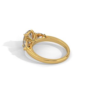 Custom 1CT oval Cut VS1 IGI Certified Synthetic Diamond Rings 14k Yellow Solid Gold Lab Grown Diamond Ring - Product Image 2
