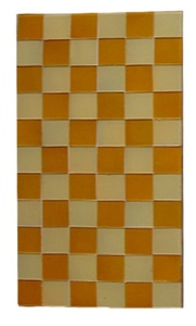 Sets de table carrés en céramique, motif damier orange beige, antidérapants, design moderne - Product Image 4