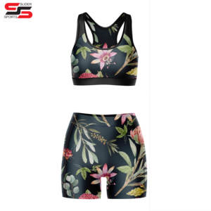 Shorts Booty de qualité supérieure pour vêtements de sport pour femmes Impression par sublimation Sports Running Booty Shorts et soutien-gorge - Product Image 1