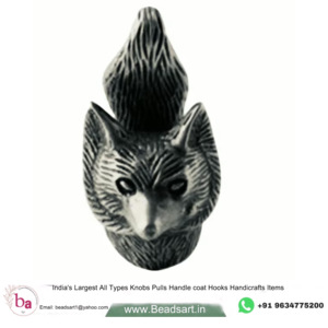 Silver Antique Cast Iron <b>Door</b> Drawer Cabinet Knobs & Pull Handle-Fox Animal Furniture <b>for</b> Kitchen Bedroom Outdoor Warehouse Use - Product Image 1