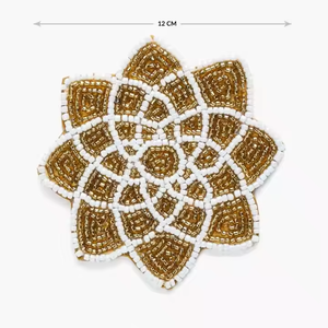 Dessous de verre perlés d'inspiration vintage pour les occasions spéciales Dessins de verre perlés avec des motifs uniques Cocktails personnalisés - Product Image 6