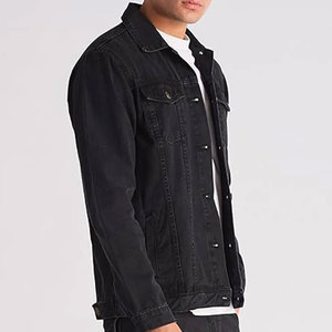 Vestes en jean pour hommes de haute qualité OEM 100% coton Street wear, vestes en jean personnalisées avec patchs lavés - Product Image 6
