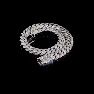 สายโซ่เคลือบทอง14K สำหรับผู้ชายได้รับการรับรองจาก Baguette เพชรฮิปฮอปโซ่สไตล์คิวบา - Product Image 5