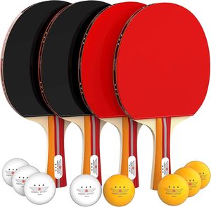 NIBIRU SPORT ชุดไม้ปิงปอง 4 ชิ้น พร้อมลูกปิงปอง 8 ลูก และกระเป๋าสำหรับใส่ไม้ปิงปอง - Product Image 1