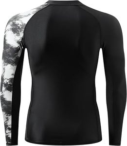 Beuden เสื้อกีฬาแขนยาวป้องกันผื่นสำหรับผู้ชาย UPF 50 + UV ป้องกันแสงแดดแห้งเร็วเย็บต่อกันเสื้อว่ายน้ำ - Product Image 3