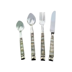 Juego de cubiertos de acero inoxidable de primera calidad con mango de nácar, cubiertos de diseñador, vajilla de comedor elegante para restaurante en casa - Product Image 2
